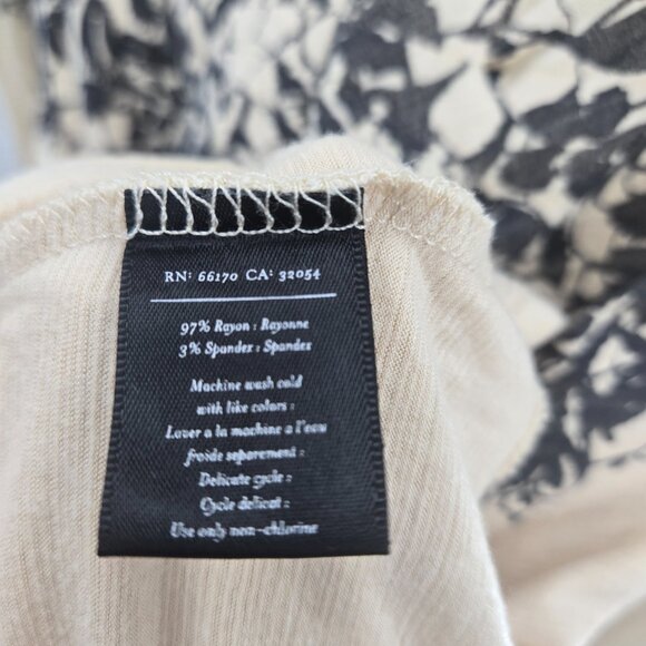 Deletta x Anthropologie Cream Black Floral Elastic Cuff Blouse Size Medium - Picture 13 of 14